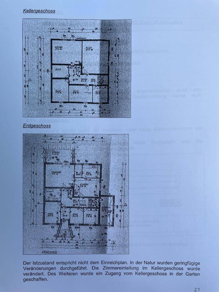 Grundrisse für Kellergeschoss und Erdgeschoss zeigen die Raumaufteilung des Hauses und mögliche Zugänge.
