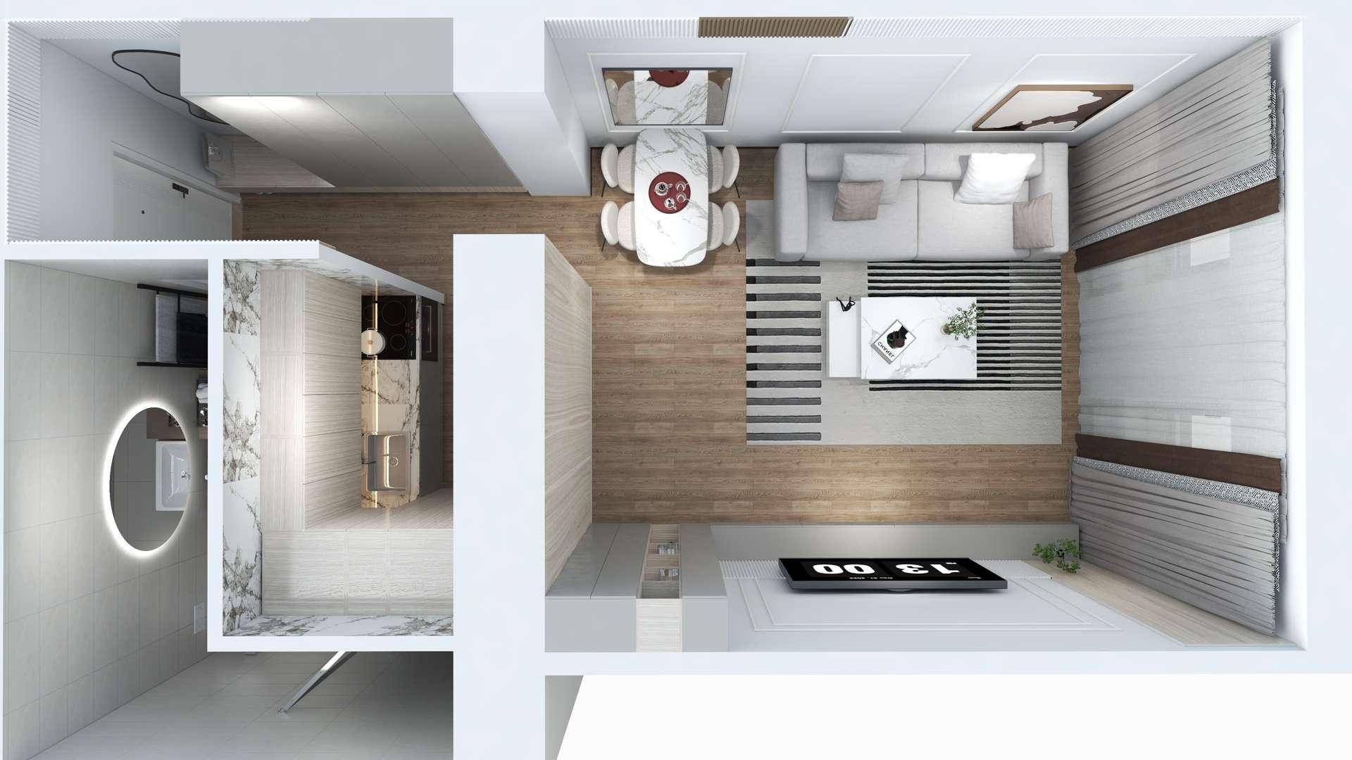 Grundriss mit Möblierung