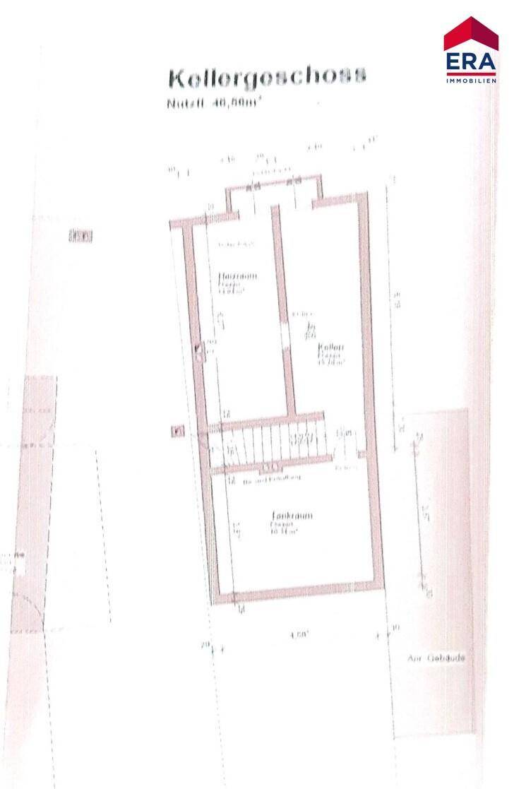 Grundriss des Kellergeschosses mit Nutzflächenangaben und Lagerräumen.