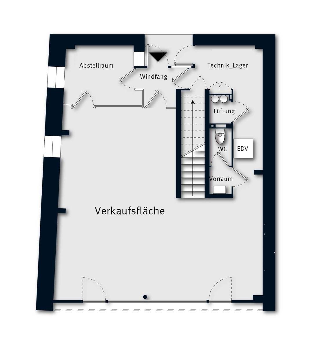 Grundriss_Verkaufsfläche EG ohne Maßstab