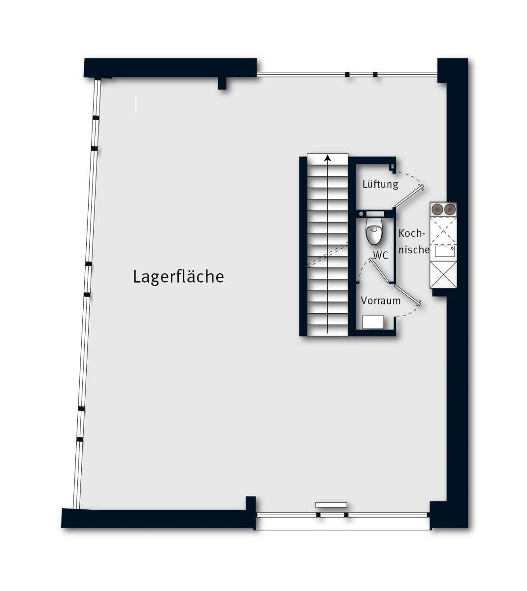 Grundriss_Lagerfläche 1. OG ohne Maßstab