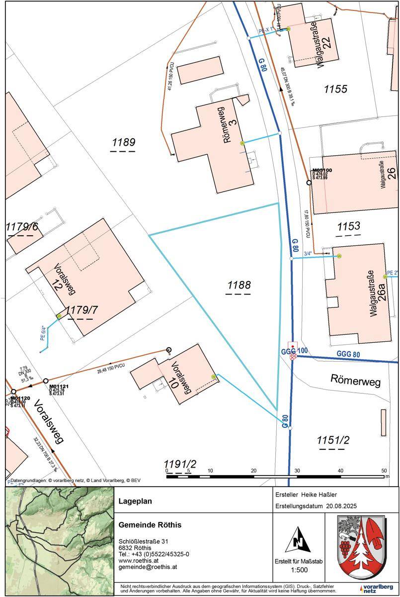 Bestandsplan Wasser Kanal