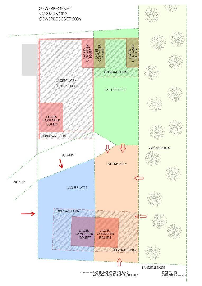 Ideal für Neustart Gewerbe/Handwerksbetrieb, ca 460m² bis 700m² - teilweise überdachte Freifläche samt 2 Doppelcontainer mit bester Autobahnanbindung! - Mehr