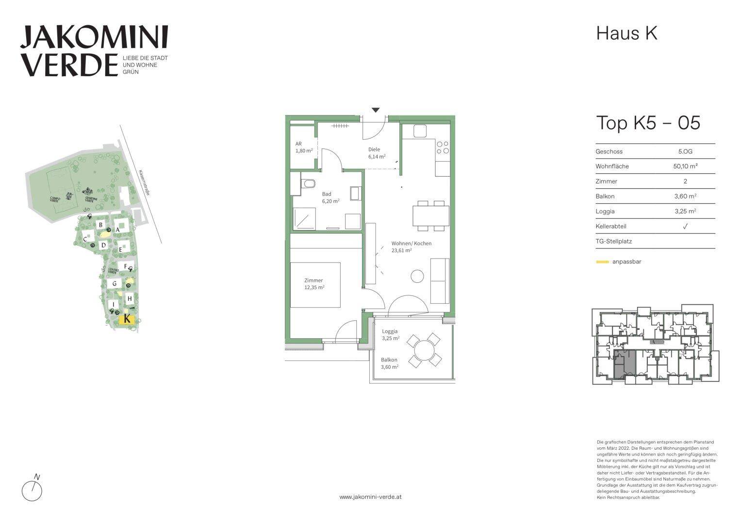Detaillierter Grundriss einer Wohnung mit Balkon und Loggia, inklusive Raumaufteilung.