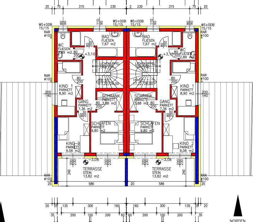 Grundrissplan OG Haus 3+4