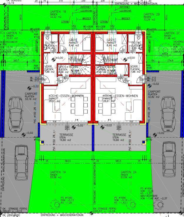 Grundrissplan EG Haus 3+4