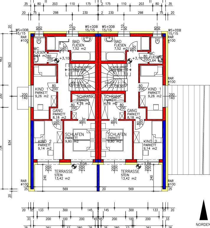 Grundrissplan OG Haus 1+2