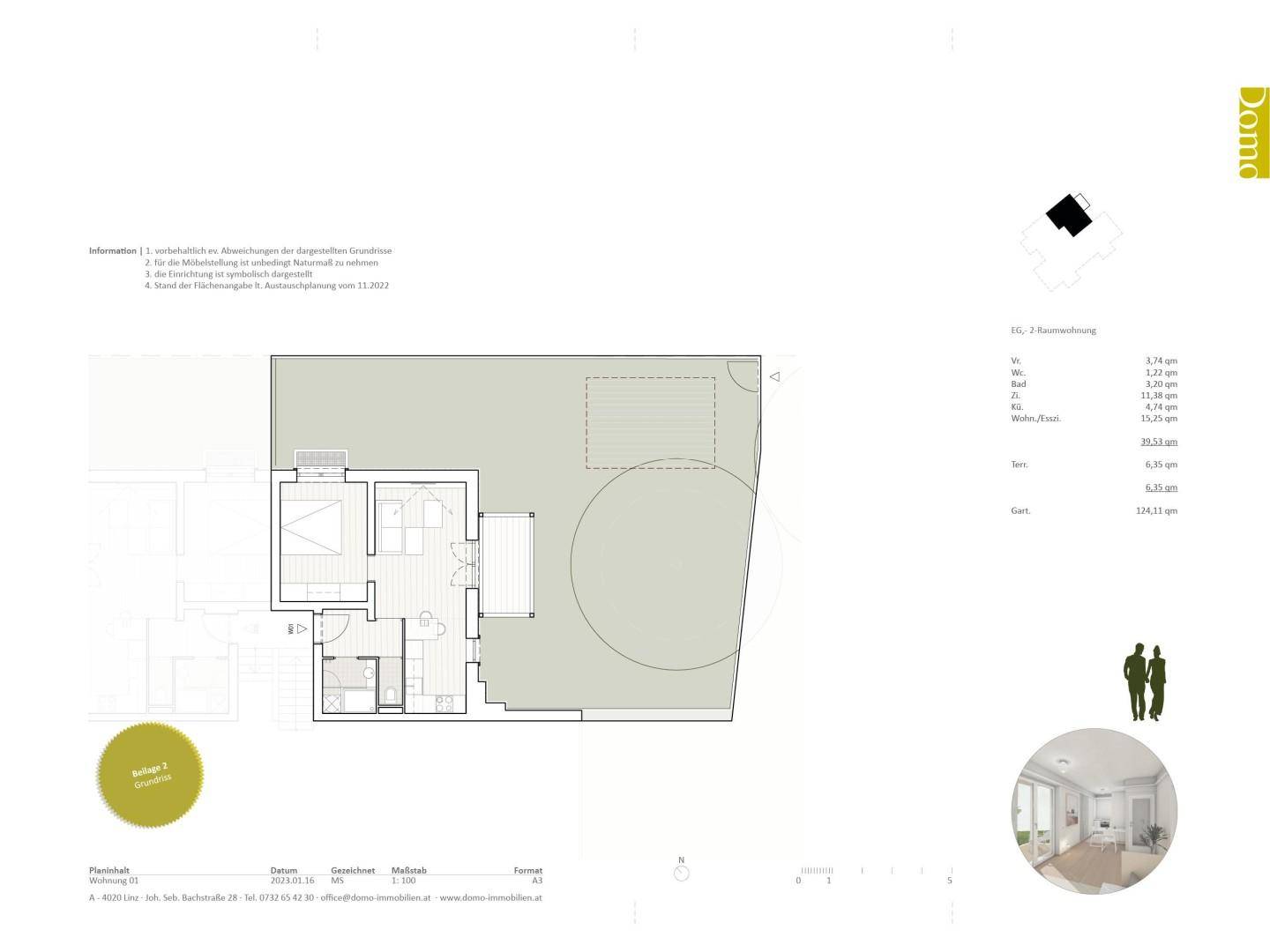 provisionsfrei - Erstbezug - wunderschöne Gartenwohnung, offener Grundriss - inkl. Wohnküche - Ansicht 6