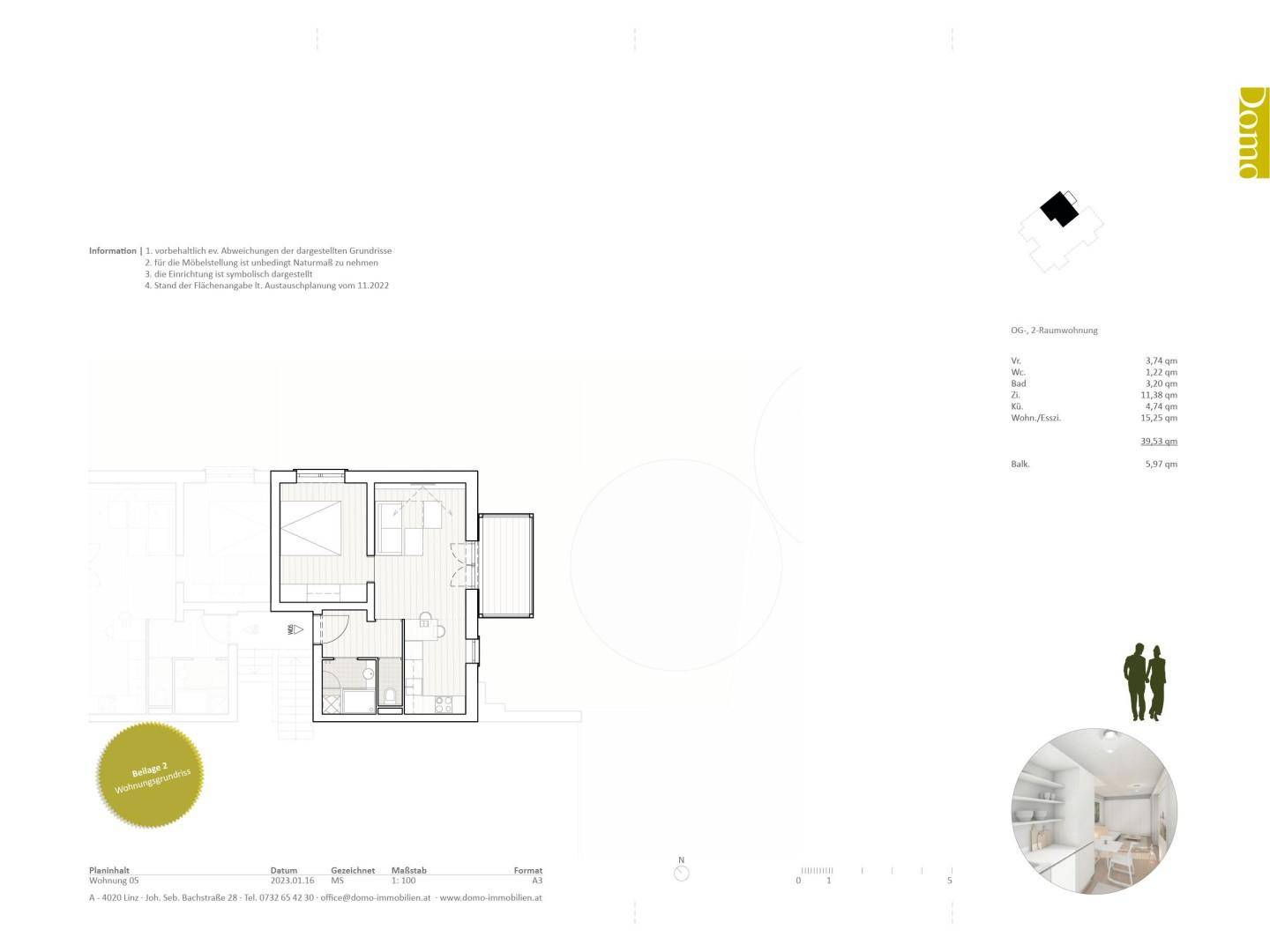 Erstbezug - Zweiraumwohnung - Blick ins Grüne - inkl. weißer Tischlerküche - Widok 6