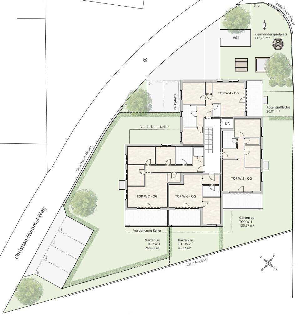 Lageplan, 1.200 OG
