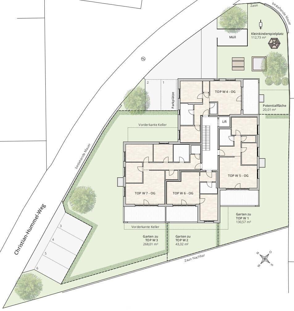 Lageplan, 1.200 OG