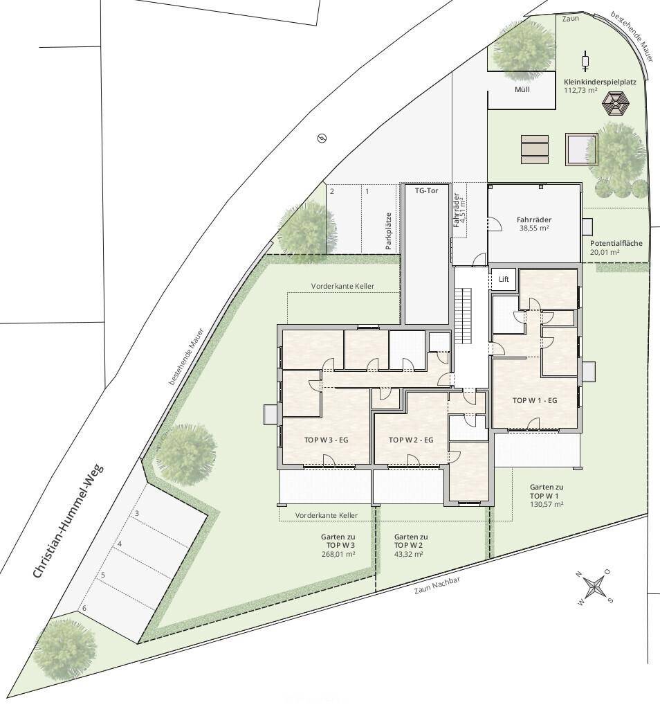 Lageplan, 1.200 EG