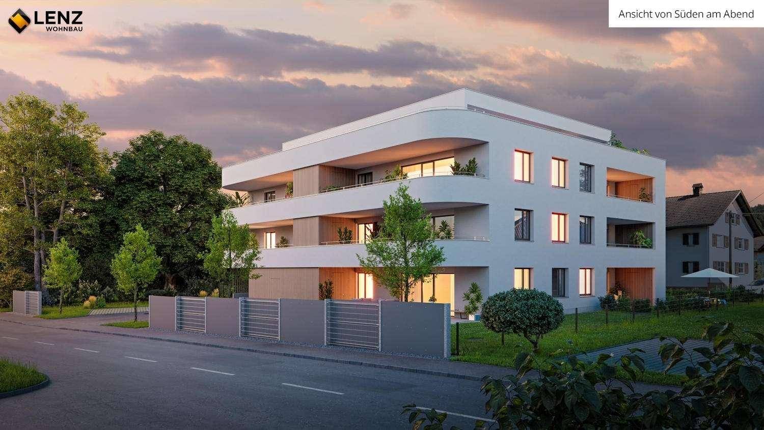 Ansicht von Süden am Abend