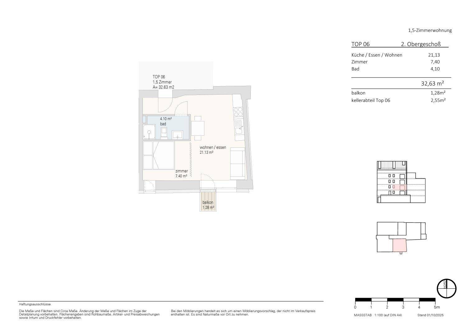 Verkaufsplan TOP 06, 1,5 Zimmer Wohnung Jöchlerhaus Landeck