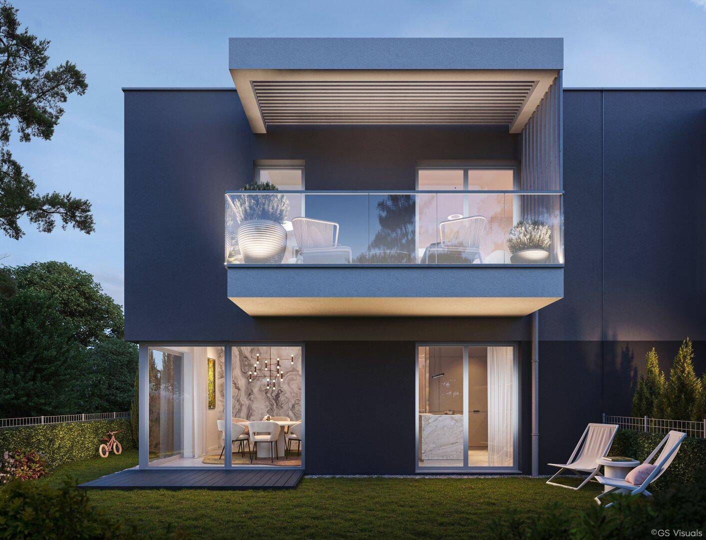 NAHE WIEN – Baugrundstück mit fertigem Projekt für 4 Einfamilienhäuser auf ca. 1.000 m² Grundstück - Ansicht 2