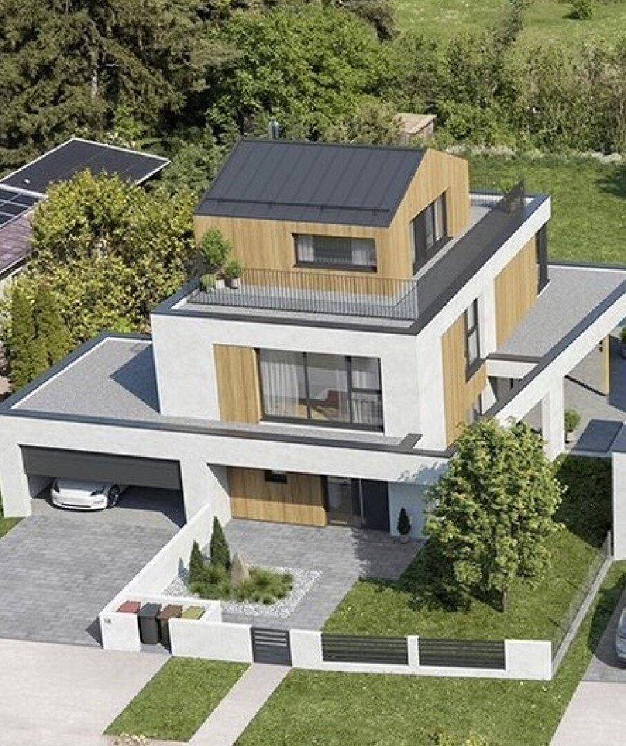 Rarität am BRUNNERBERG - Exklusives Baugrundstück mit Wienblick inkl. Baubewilligung für 2 Villen amt Ausführungsplanung - Ansicht 3
