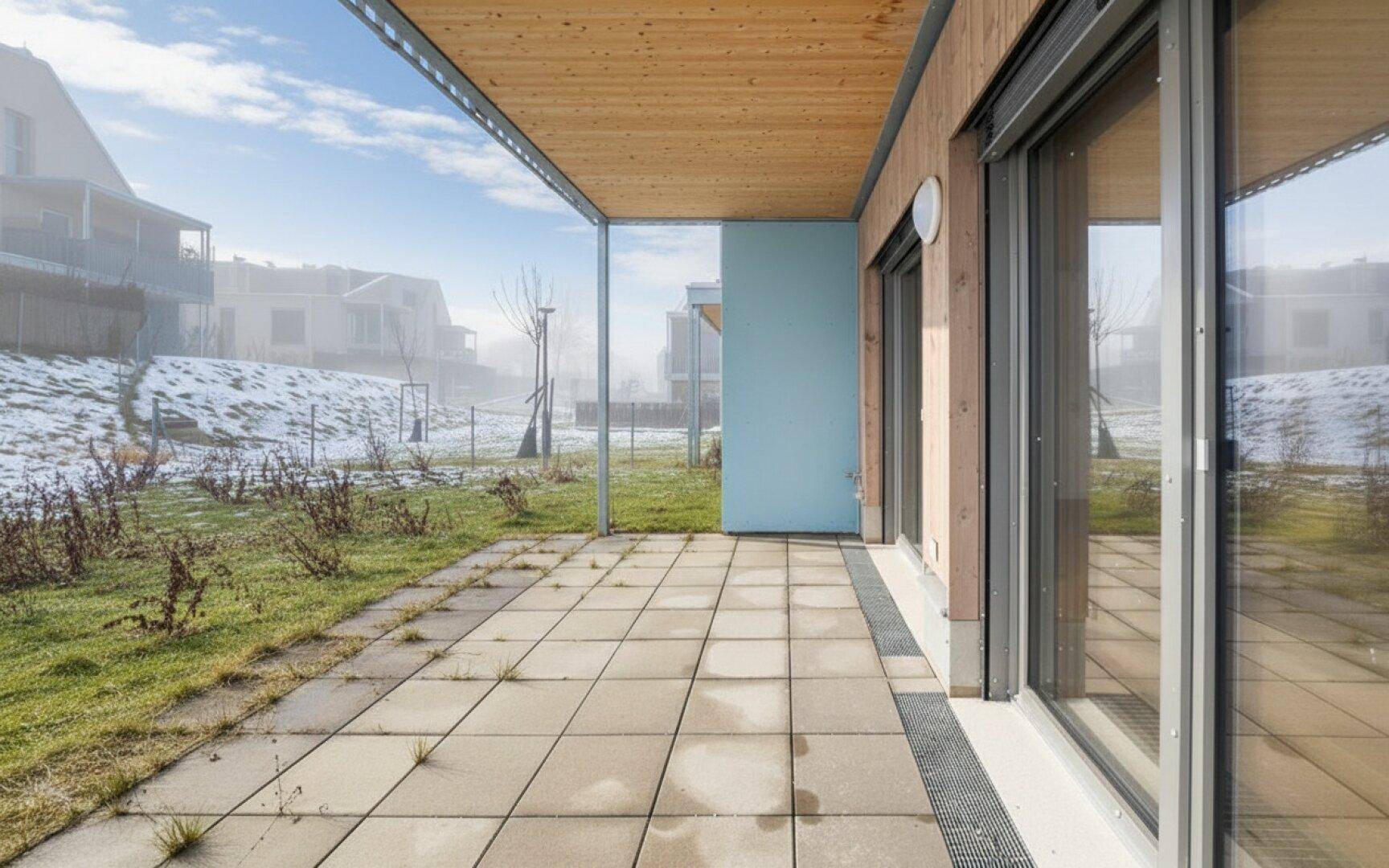 NEUER PREIS - Moderne 2-Zimmer-Garten-Wohnung in Holzbauweise - ERSTBEZUG - Haus 3 - Top 2 - 240 m² Garten - Ansicht 2