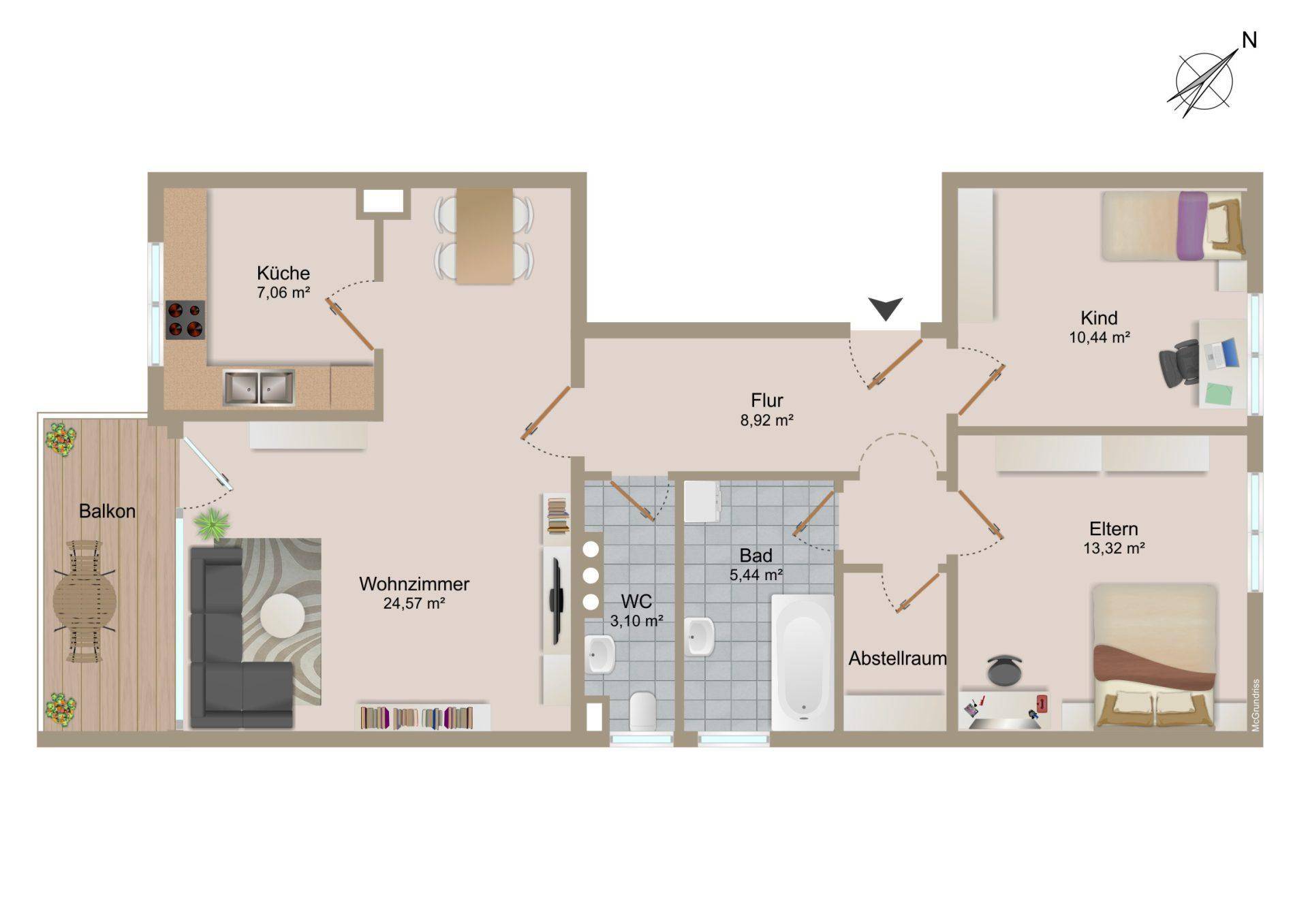 Perfektes Zuhause für Ihre Familie 3-Zimmer-Wohnung mit Balkon in Oberndorf bei Salzburg - Ansicht 5