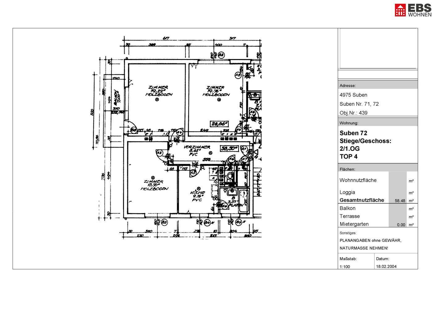 Wohnungsplan, Grundriss