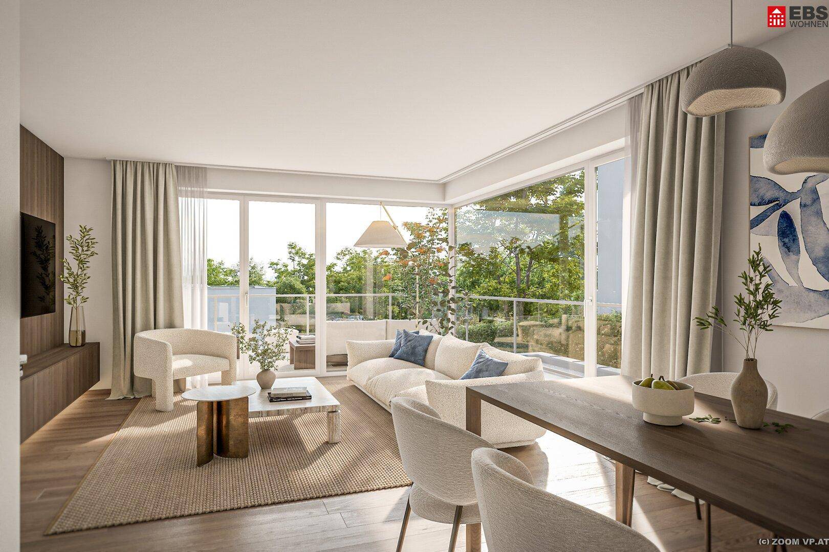 Wohnzimmer Blick Richtung Terrasse
