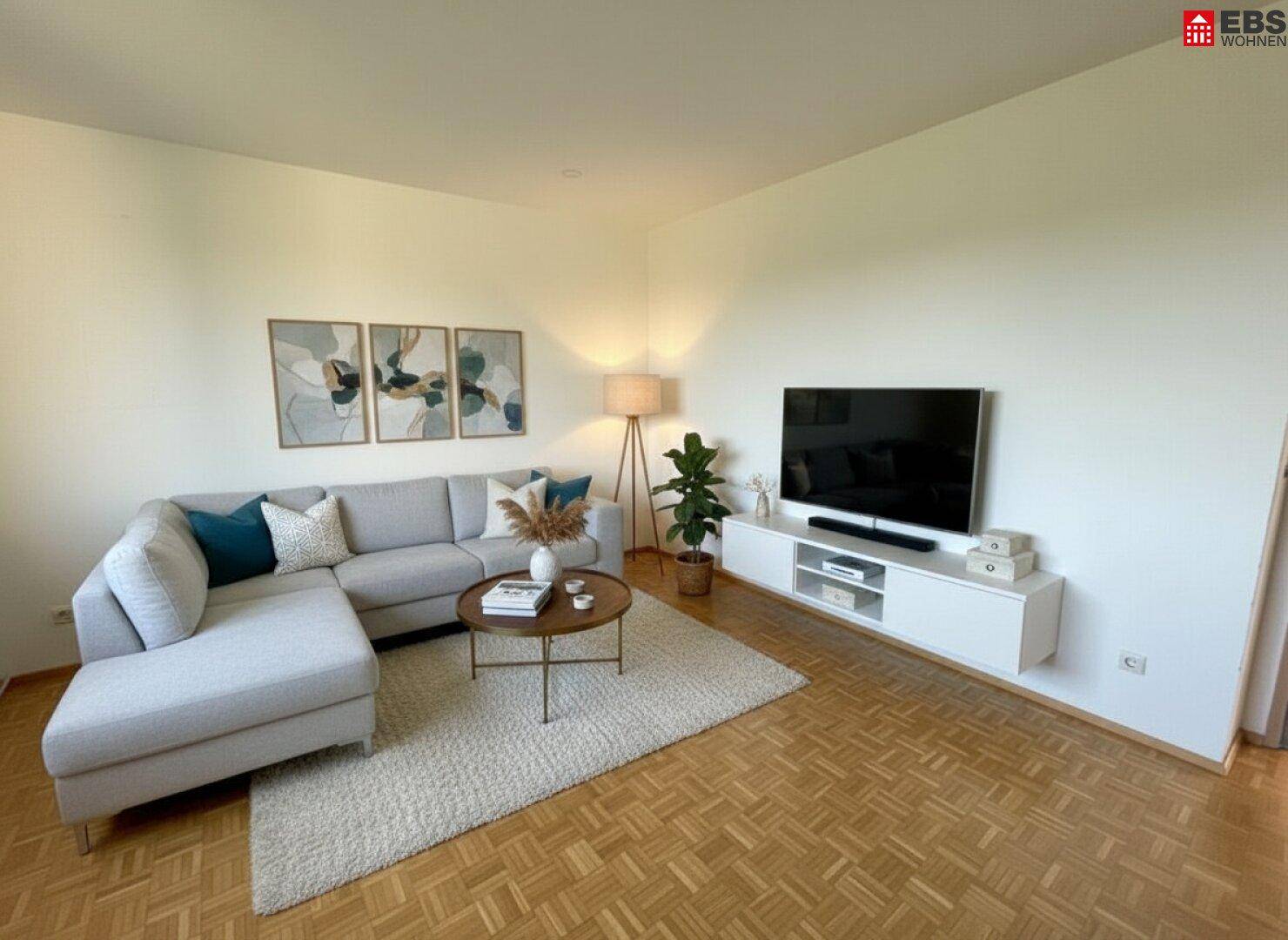 Möbelierungsbeispiel Wohnzimmer - KI generiert