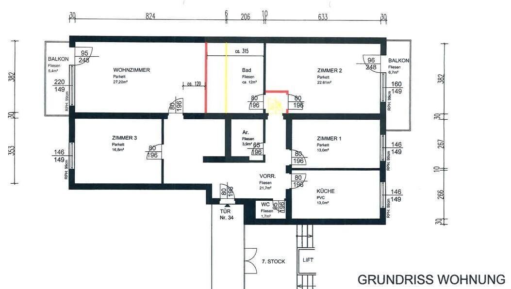 Grundrissplan Skizze