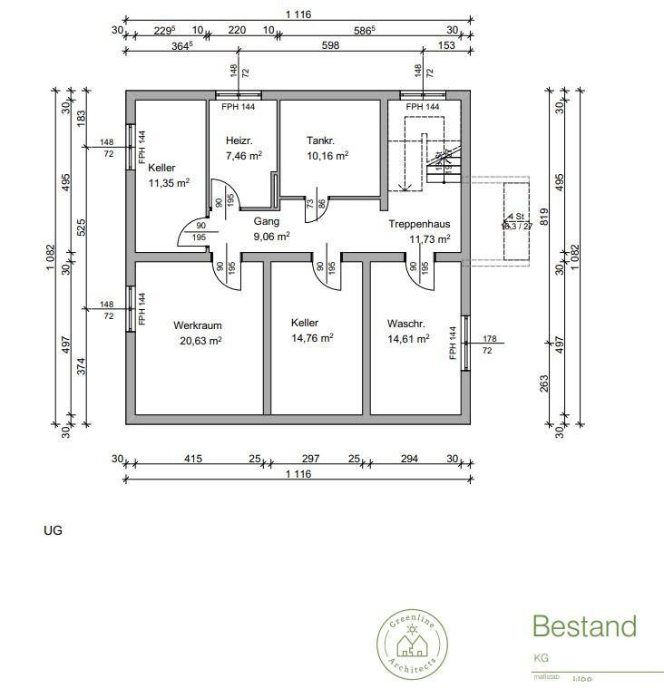 Grundrissplan Keller