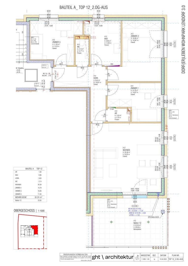 Technischer Grundriss einer Wohnung mit detaillierten Maßen und Leitungsführungen.