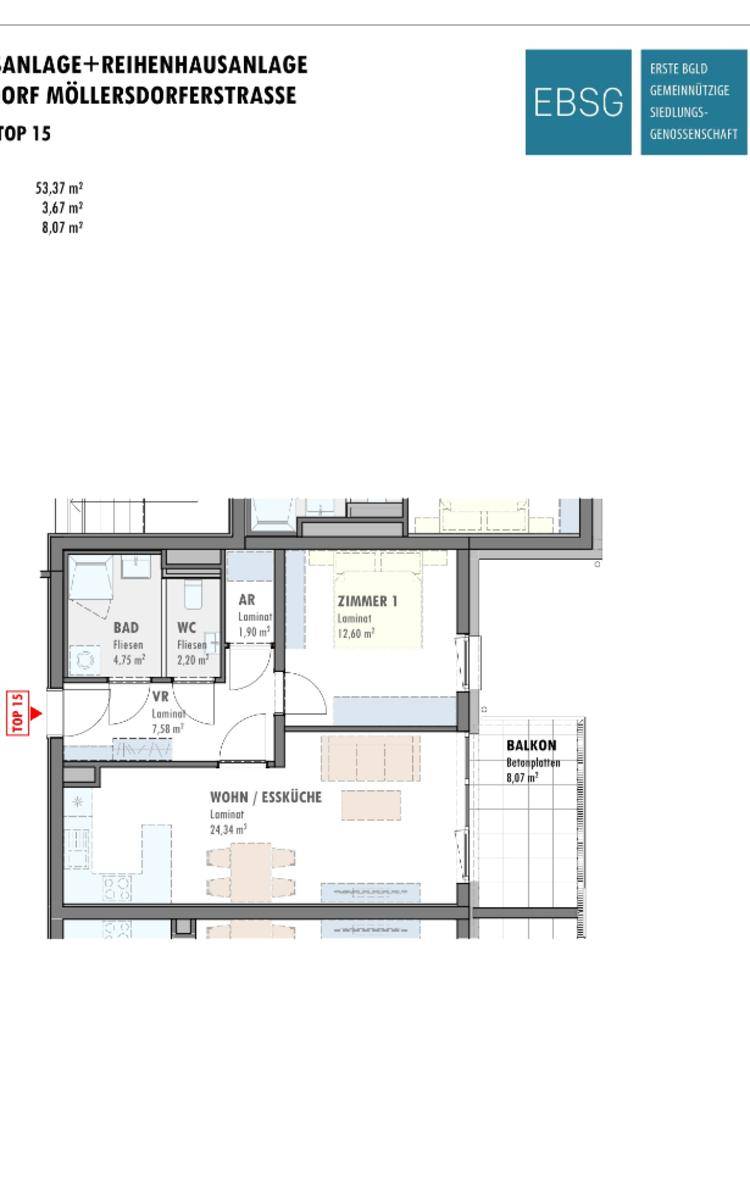 Kompakte 2-Zimmerwohnung im 1.OG mit Balkon - Ansicht 2