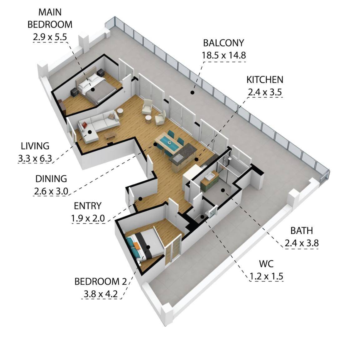 Penthouse Millstatt Plan 3D