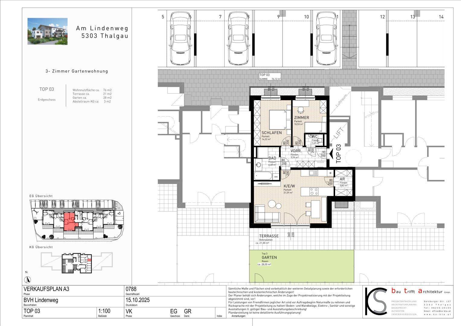 Neubauprojekt Thalgau Living Top 3 Gartenwohnung/Provisionsfrei - Ansicht 5