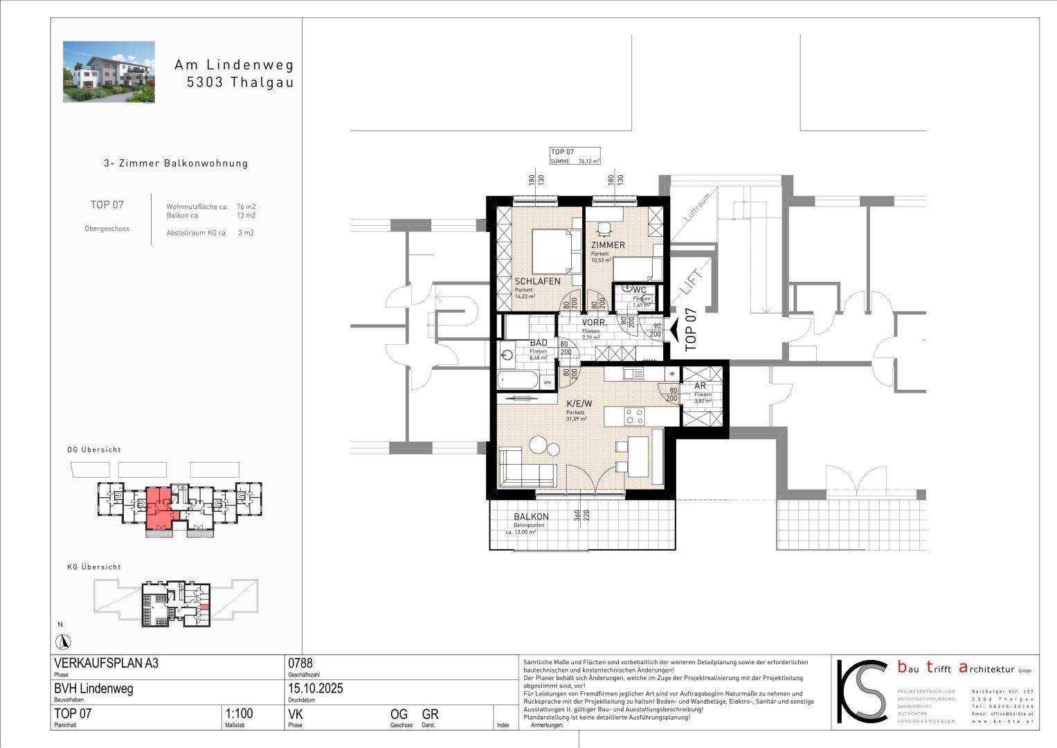 Neubauprojekt Thalgau Living Top 7 Balkonwohnung/Provisionsfrei - Ansicht 5