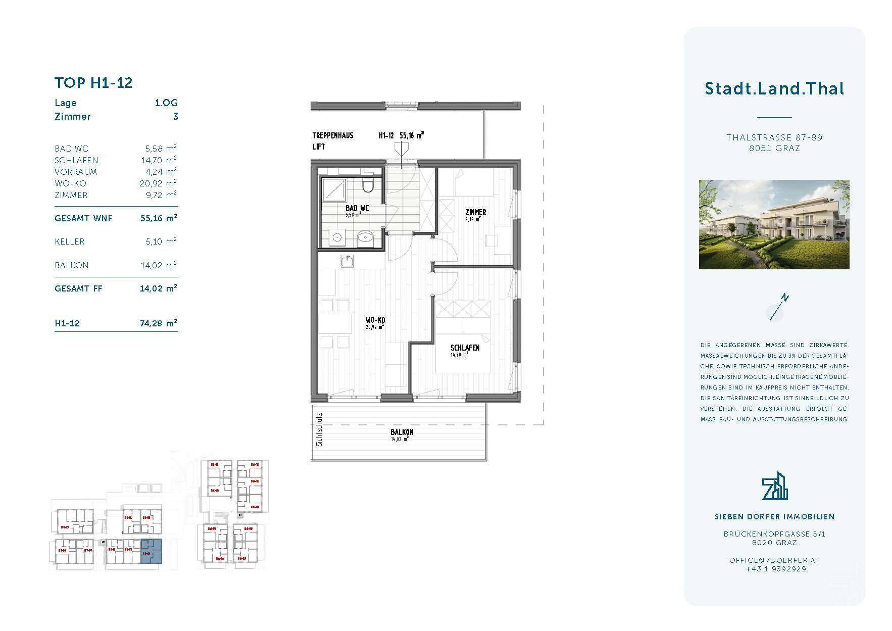 Verkaufsplan H1-12 - Projekt Stadt.Land.Thal