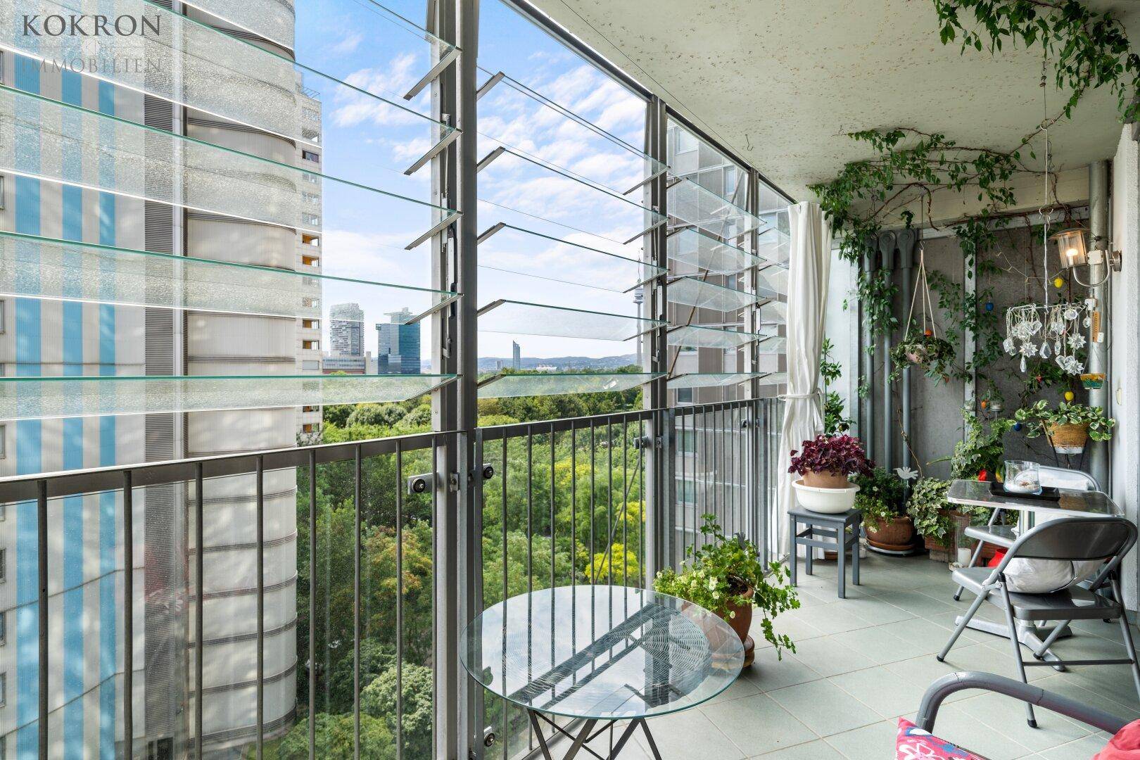 Loggia-Aussicht bis zum Kahlenberg