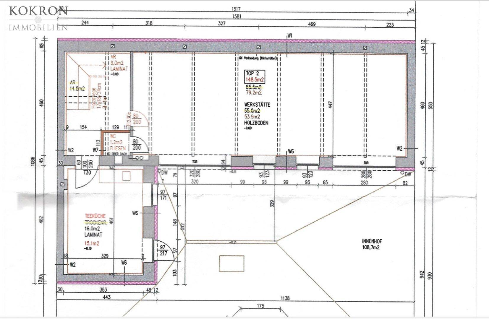 Entwurf Plan Atelier-Werkstatt