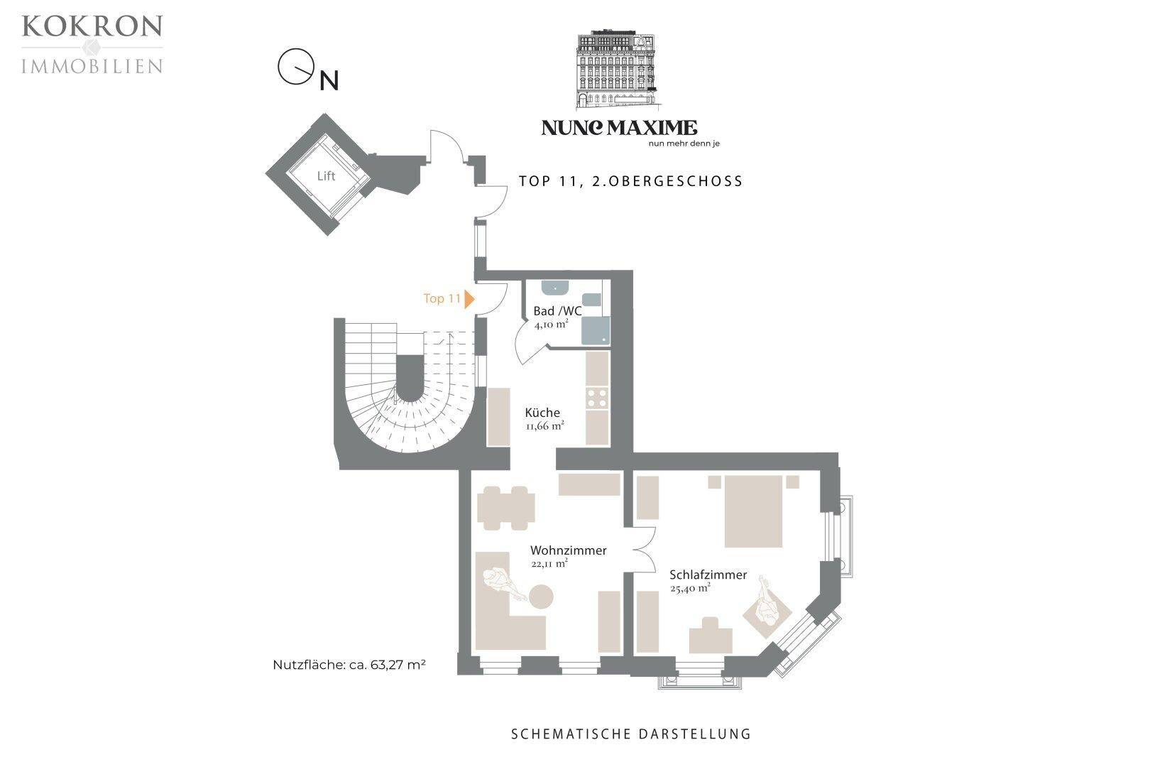 Grundriss, Top 11, Schematische Darstellung