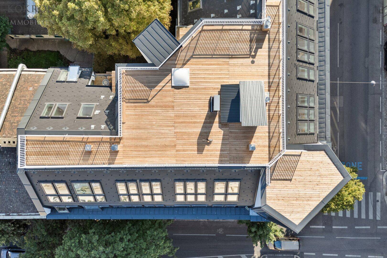 Dachterrassen, Ansicht von oben