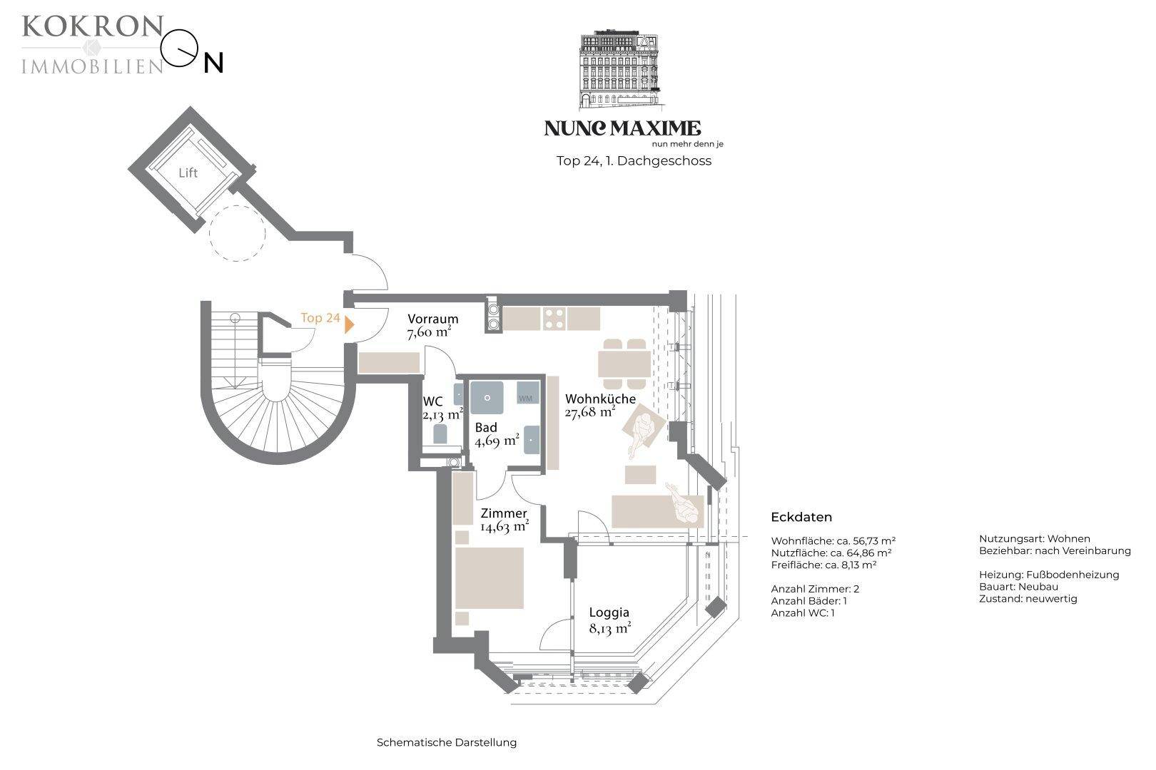 Grundriss, Top 24, Schematische Darstellung