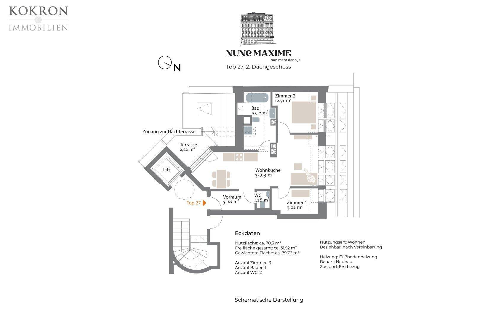 Grundriss, Top 27, Schematische Darstellung