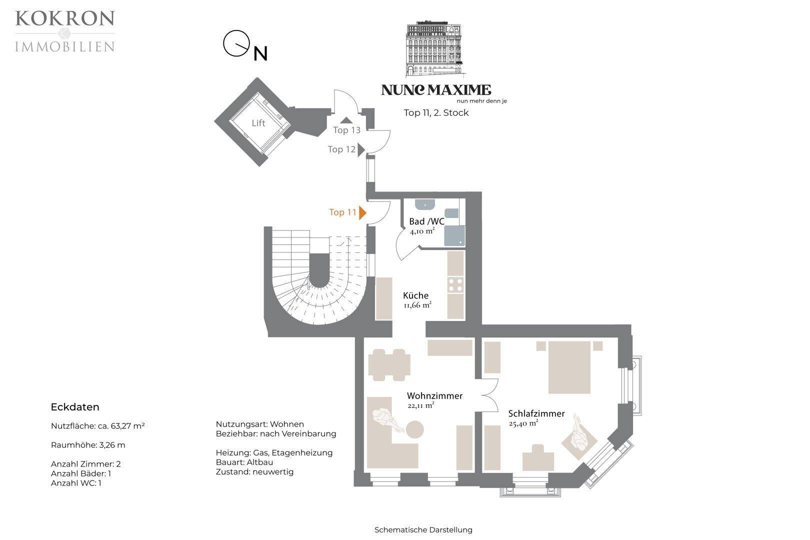 Grundriss, Top 11, Schematische Darstellung