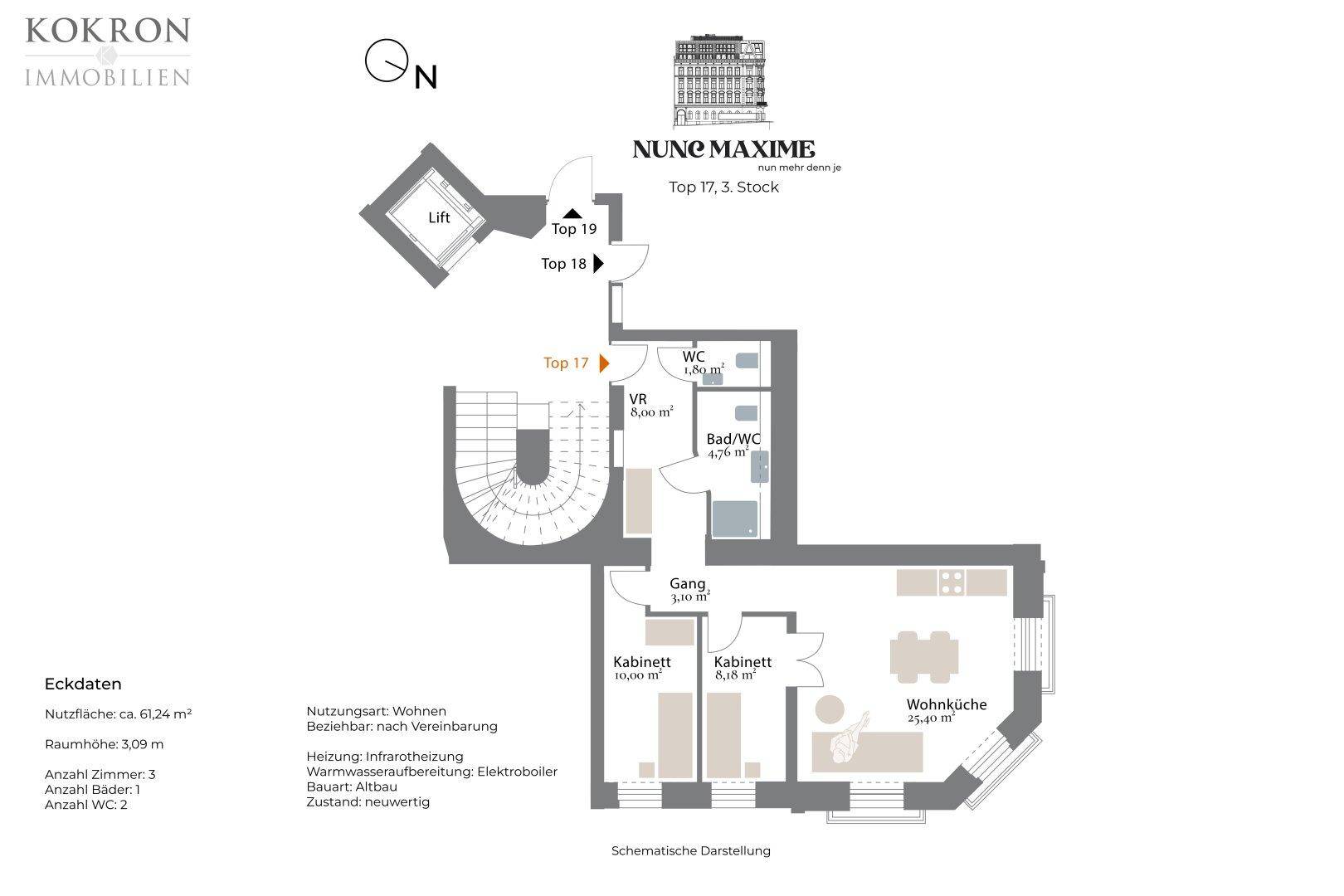 Grundriss, Top 17, Schematische Darstellung