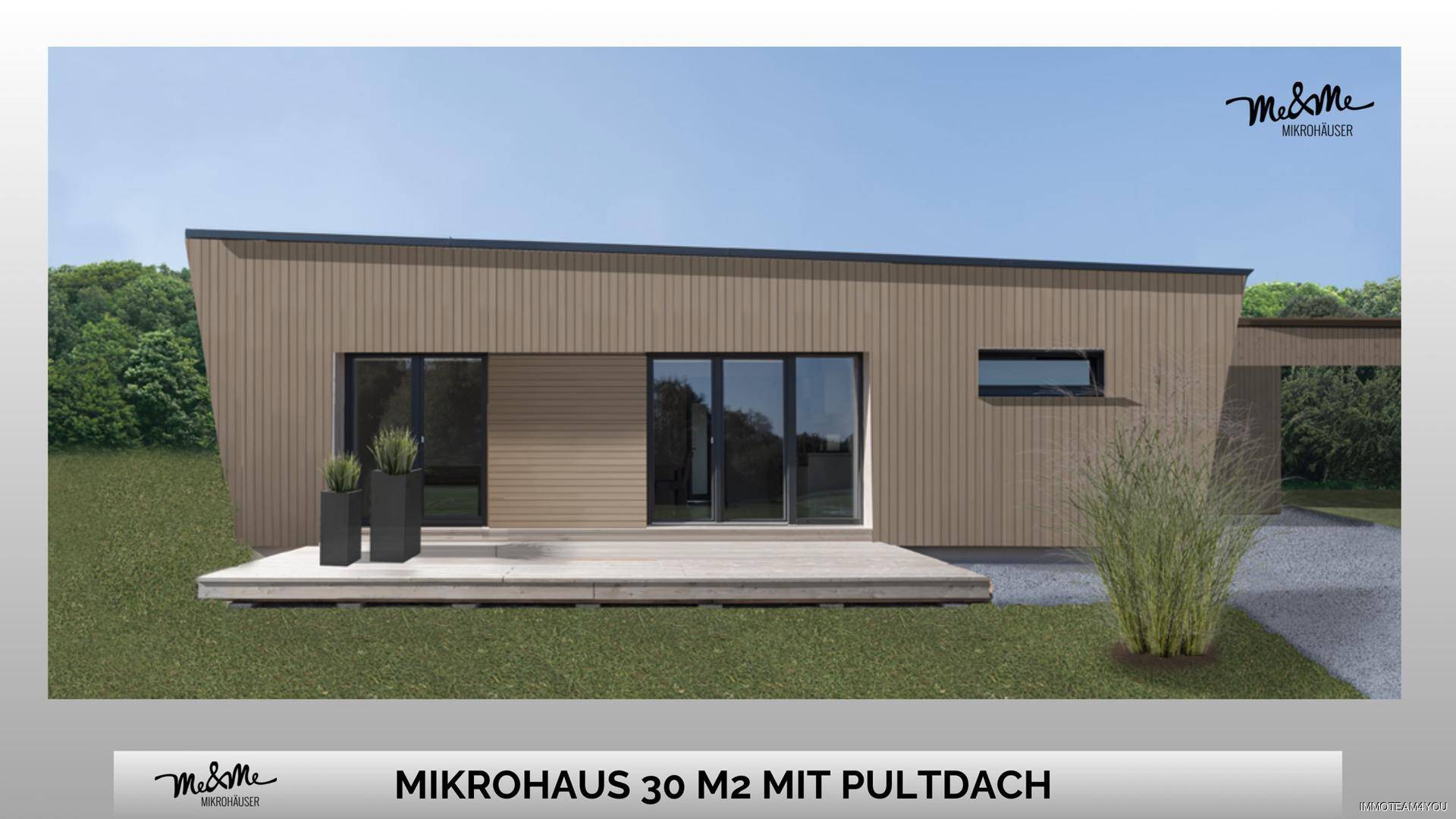 ME&ME_Mikrohaus-Pultdach-holz-lärche-Südansicht