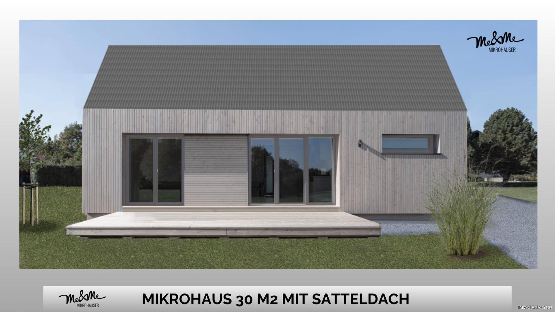 ME&ME_Mikrohaus-Satteldach-holz-lärche-Südansicht
