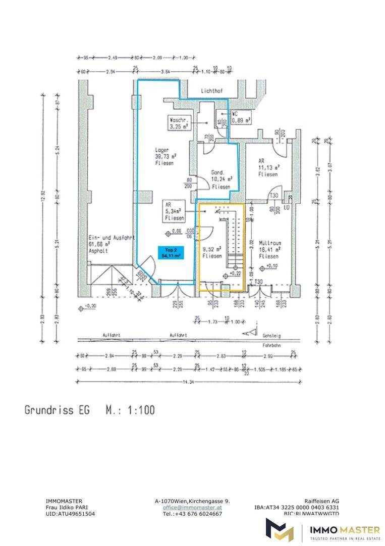 Grundriss des Erdgeschosses mit verschiedenen Räumen und Flächenangaben in Quadratmetern.