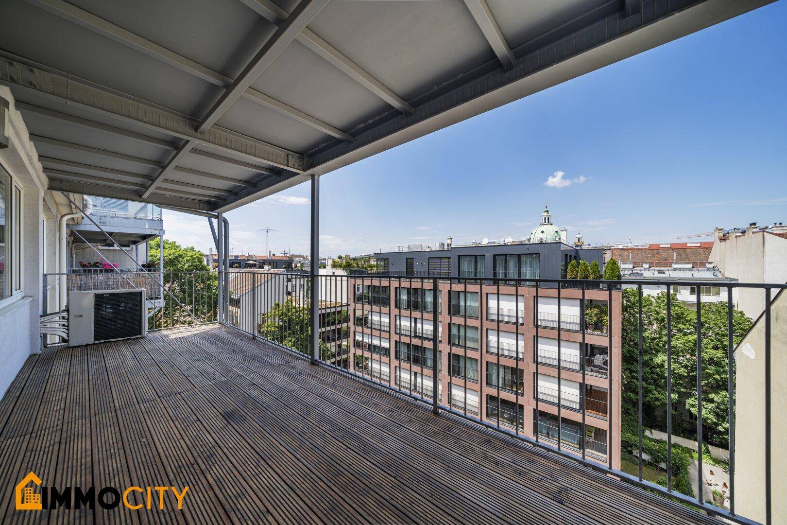 Hoch-Exklusiv und Moderne 4-Zimmer Wohnung (klimatisiert) im 7.Liftstock, nähe Karlskirche, Schwarzenbergplatz + 10 m² Balkon - Ansicht 3