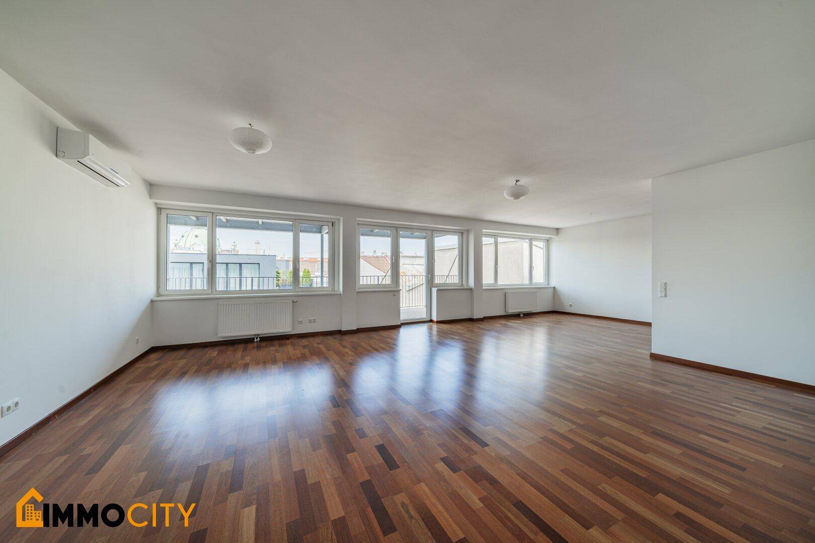 Hoch-Exklusiv und Moderne 4-Zimmer Wohnung (klimatisiert) im 7.Liftstock, nähe Karlskirche, Schwarzenbergplatz + 10 m² Balkon - Ansicht 2