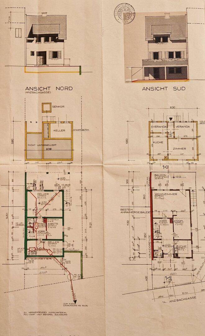 Grundriss und Ansicht