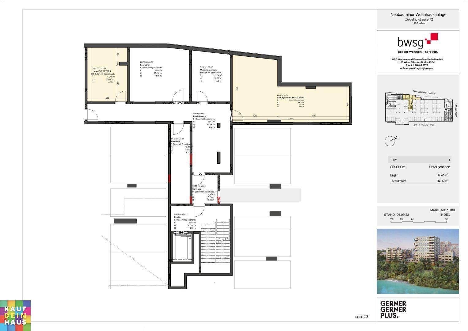 Grundriss einer oberen Etage mit mehreren Räumen und einem Lagerbereich.