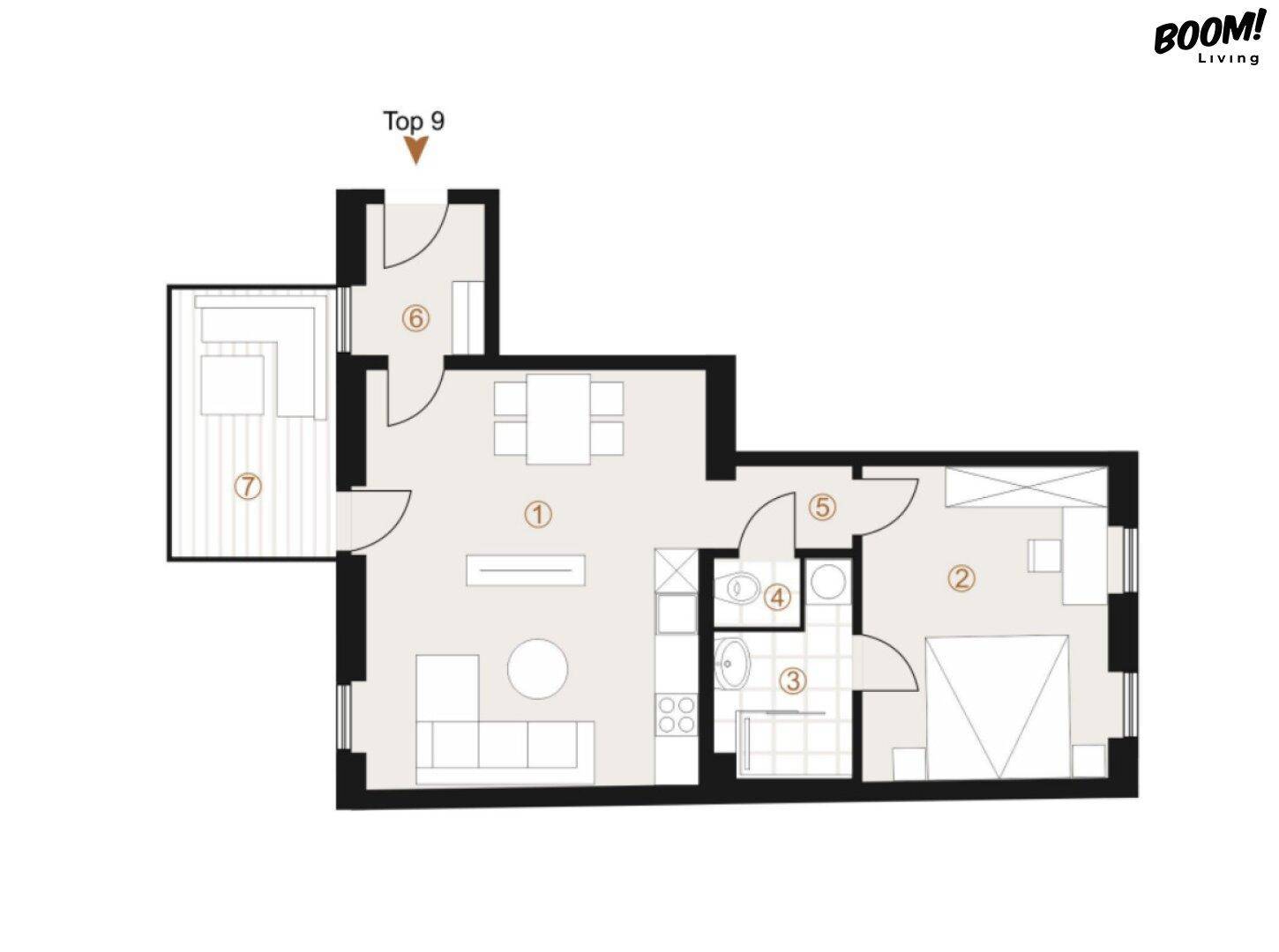Berherbergungs-Widmung: Moderne 2-Zimmer-Wohnung mit Balkon &amp; optimalem Schnitt – pohled 5