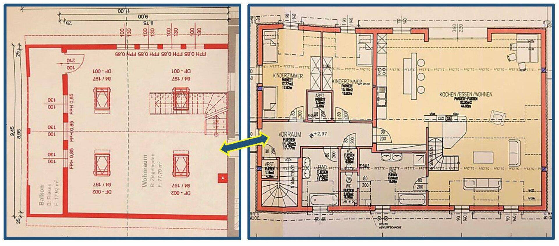 Grundrissplan - Obergeschoss inkl. Zubau - ca. 243 m² Wnfl. / ca. 18 m² Balkon